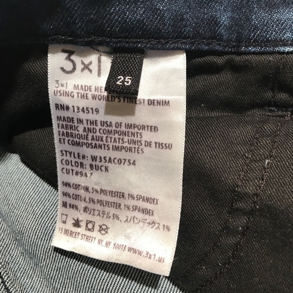 3x1 NYC | straight authentic crop raw hem jeans - Picture 4 of 8